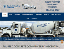 Tablet Screenshot of centralcarolinaconcrete.com